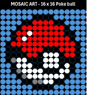 Mosaic Art DIY Kit - 16x16 Pokemon Pokeball