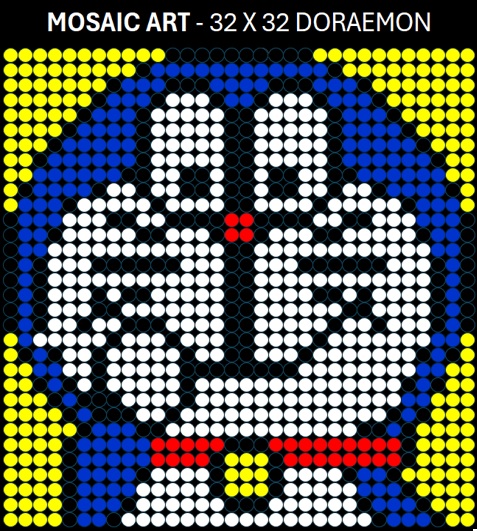 Mosaic Art DIY Kit - 32x32 Doraemon
