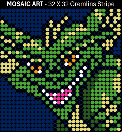 Mosaic Art DIY Kit - 32x32 Gremlins Stripe