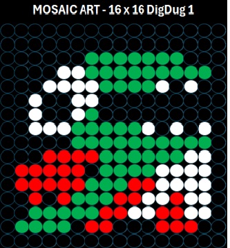 Mosaic Art DIY Kit - 16x16 DigDug 1