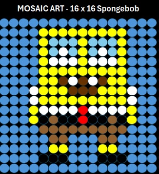 Mosaic Art DIY Kit - 16x16 Spongebob