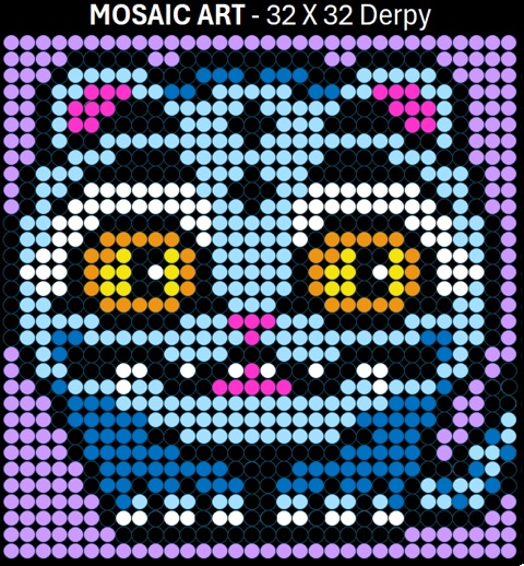 Mosaic Art DIY Kit - 32x32 KPOP Demon Hunters Derpy