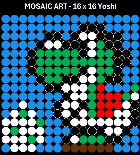 Mosaic Art DIY Kit - 16x16 Super Mario Yoshi