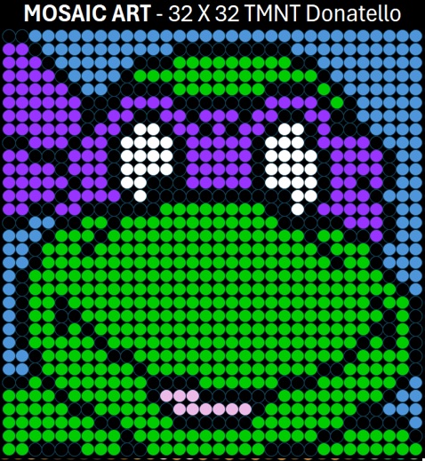 Mosaic Art DIY Kit - 32x32 TMNT Donatello