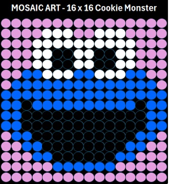 Mosaic Art DIY Kit - 16x16 Cookie Monster