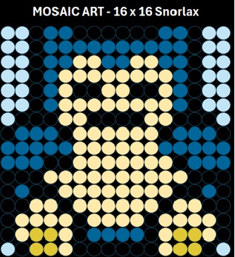 Mosaic Art DIY Kit - 16x16 Pokemon Snorlax