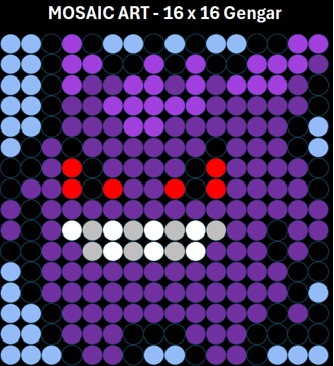 Mosaic Art DIY Kit - 16x16 Pokemon Gengar