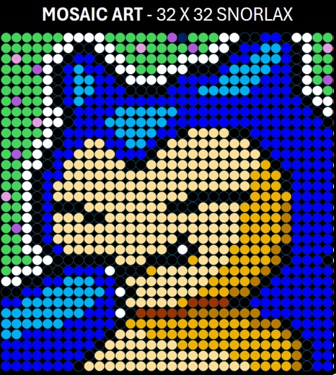 Mosaic Art DIY Kit - 32x32 Pokemon Snorlax
