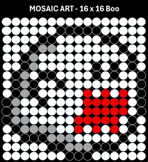 Mosaic Art DIY Kit - 16x16 Super Mario Boo