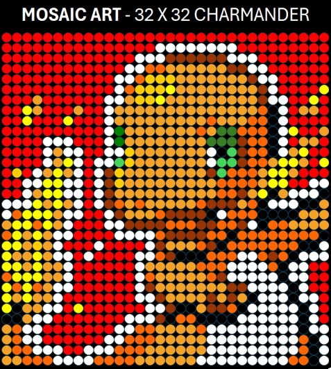 Mosaic Art DIY Kit - 32x32 Pokemon Charmander