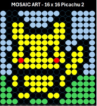 Mosaic Art DIY Kit - 16x16 Pokemon Picachu 2