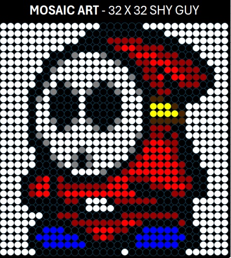 Mosaic Art DIY Kit - 32x32 Super Mario Shy Guy 