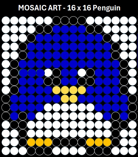 Mosaic Art DIY Kit - 16x16 Penguin