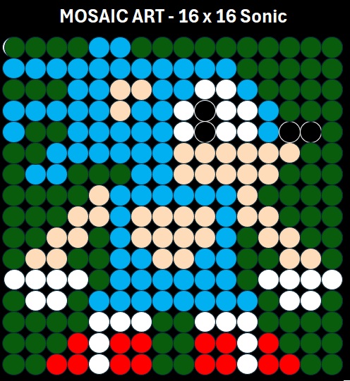 Mosaic Art DIY Kit - 16x16 Sonic