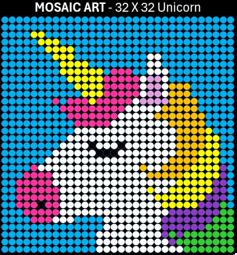 Mosaic Art DIY Kit - 32x32 Unicorn