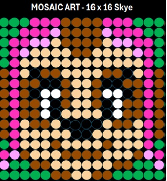 Mosaic Art DIY Kit - 16x16 Paw Patrol Skye