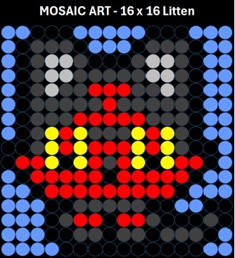 Mosaic Art DIY Kit - 16x16 Pokemon Litten