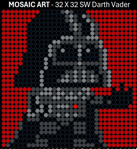 Mosaic Art DIY Kit - 32x32 Star Wars Darth Vader