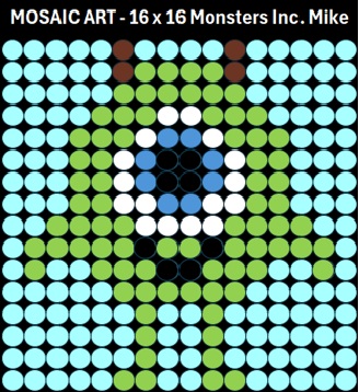 Mosaic Art DIY Kit - 16x16 Monsters Inc. Mike