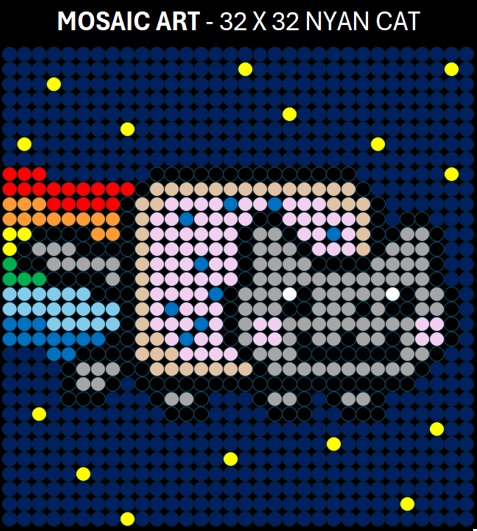 Mosaic Art DIY Kit - 32x32 Nyan Cat 