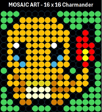 Mosaic Art DIY Kit - 16x16 Pokemon Charmander