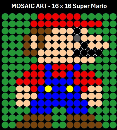 Mosaic Art DIY Kit - 16x16 Super Mario