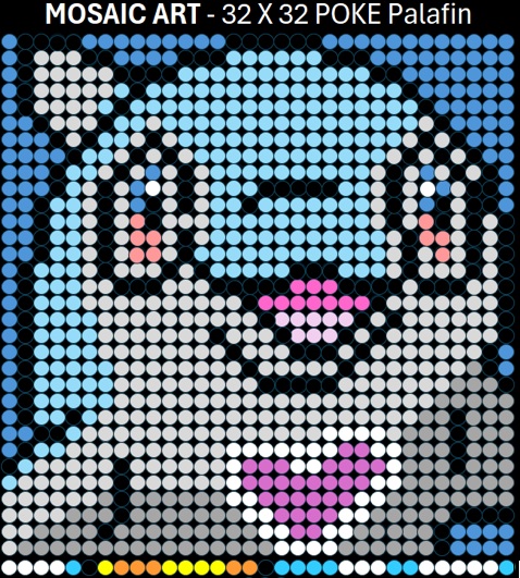 Mosaic Art DIY Kit - 32x32 Pokemon Palafin