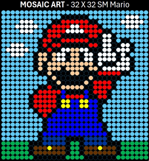Mosaic Art DIY Kit - 32x32 Super Mario