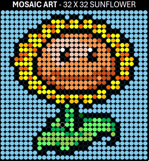 Mosaic Art DIY Kit - 32x32 PVZ Sunflower 