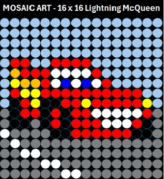 Mosaic Art DIY Kit - 16x16 Cars Lightning McQueen