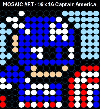 Mosaic Art DIY Kit - 16x16 Captain America