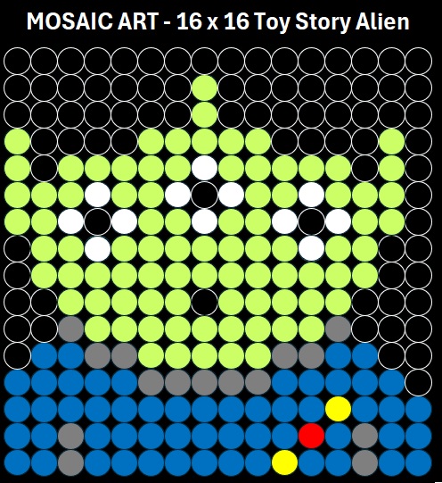 Mosaic Art DIY Kit - 16x16 Toy Story Alien