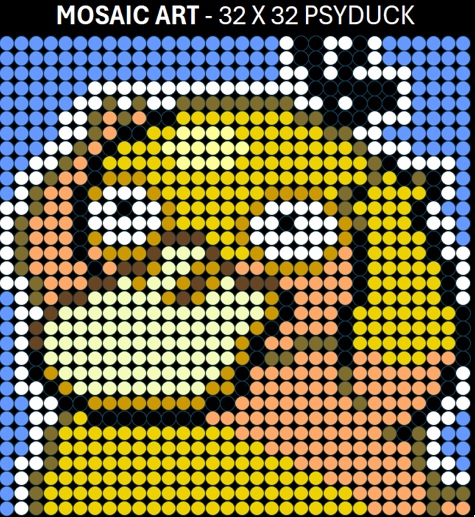 Mosaic Art DIY Kit - 32x32 Pokemon Psyduck