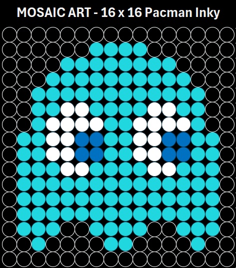 Mosaic Art DIY Kit - 16x16 Pacman Inky