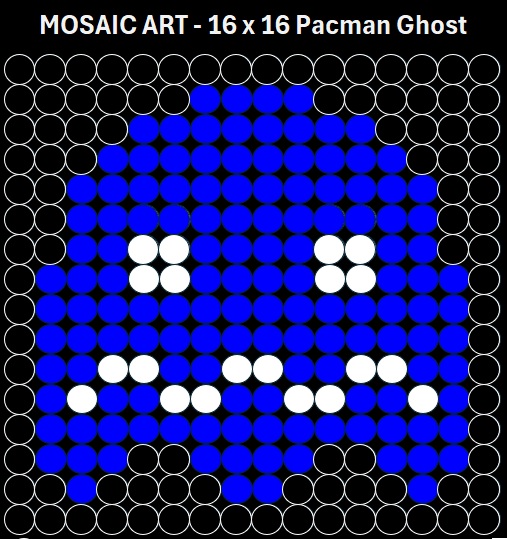 Mosaic Art DIY Kit - 16x16 Pacman Ghost
