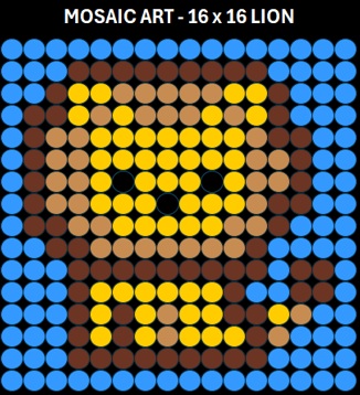 Mosaic Art DIY Kit - 16x16 Lion