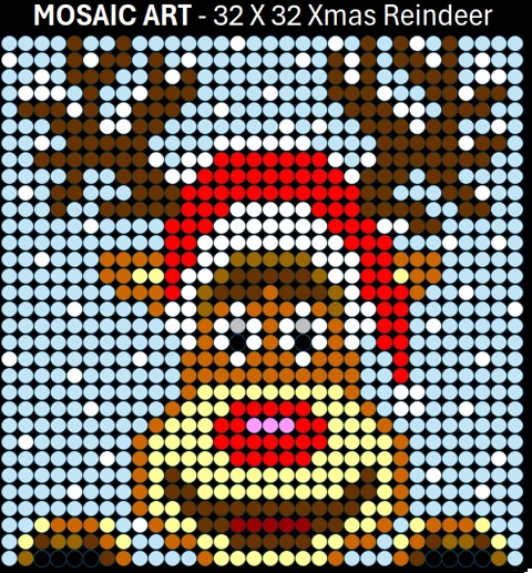 Mosaic Art DIY Kit - 32x32 Christmas Reindeer