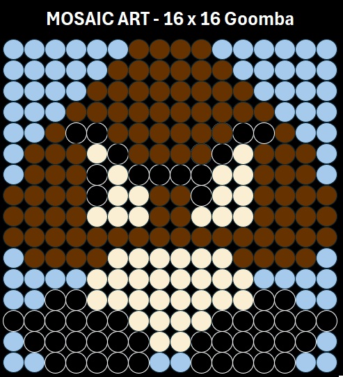 Mosaic Art DIY Kit - 16x16 Super Mario Goomba