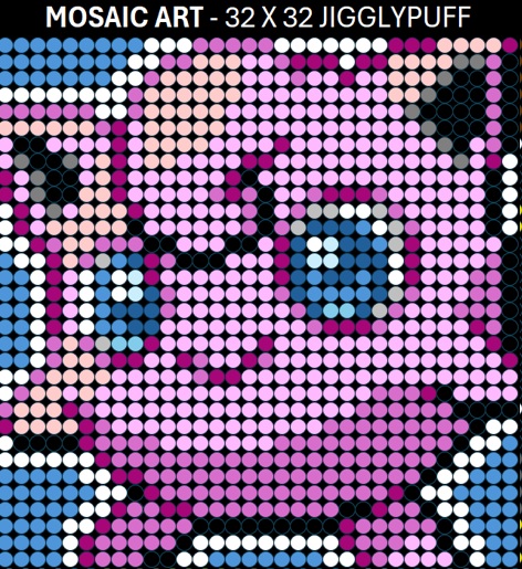 Mosaic Art DIY Kit - 32x32 Pokemon Jigglypuff