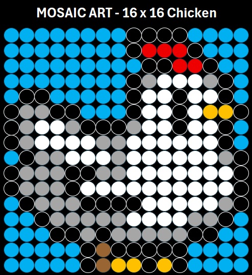 Mosaic Art - 16x16 Chicken