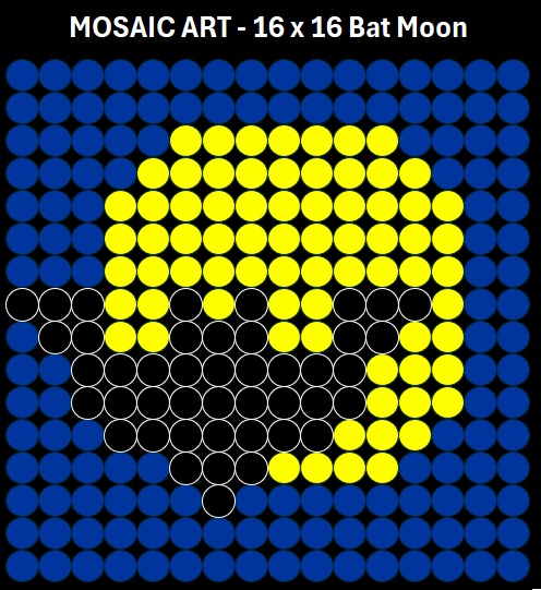 Mosaic Art - 16x16 Bat Moon