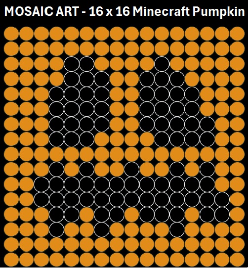 Mosaic Art DIY Kit - 16x16 Minecraft Pumpkin