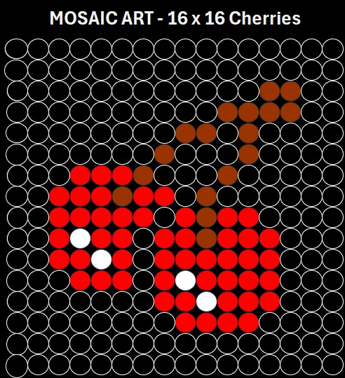 Mosaic Art DIY Kit - 16x16 Pacman Cherries