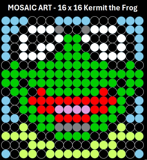 Mosaic Art DIY Kit - 16x16 Kermit the Frog 