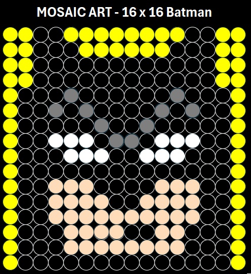 Mosaic Art - 16x16 Batman