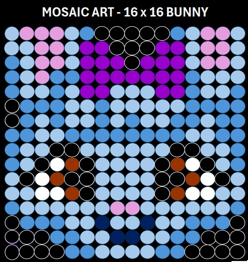 Mosaic Art - 16x16 Bunny