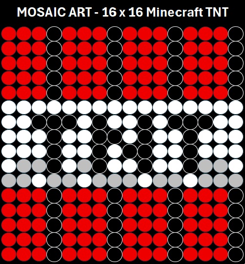 Mosaic Art DIY Kit - 16x16 Minecraft TNT