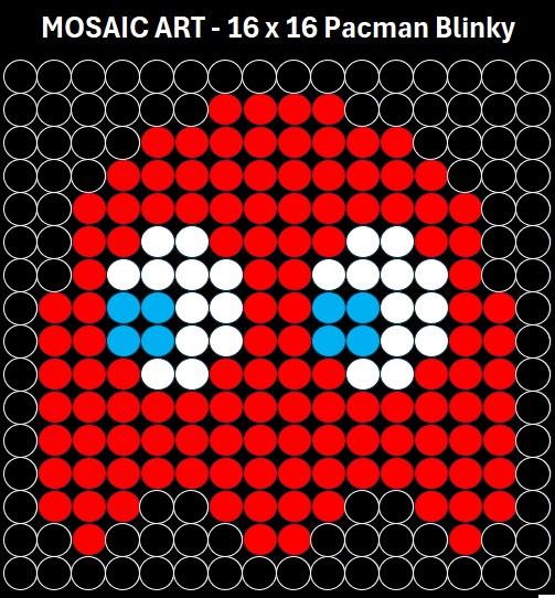 Mosaic Art DIY Kit - 16x16 Pacman Blinky