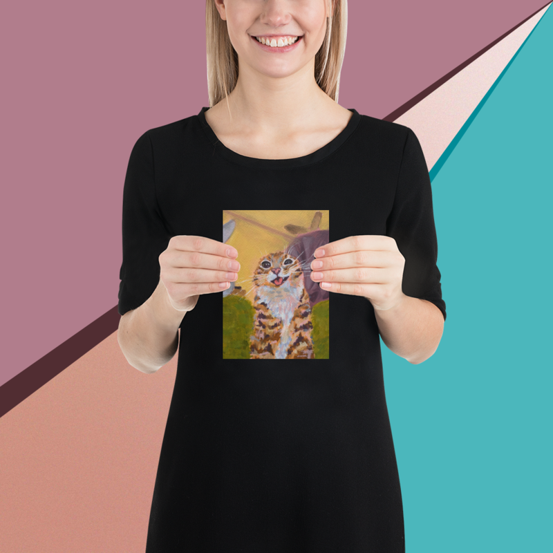 Scrunch Cat Mini Print