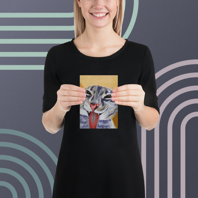 Freaky Cat Mini Print